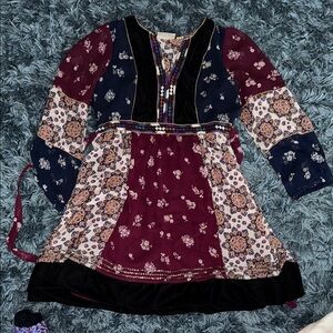 Floral Patchwork Boho Dress